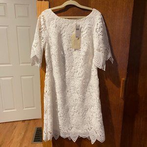 White Lace Anthropologie Dress Size 4